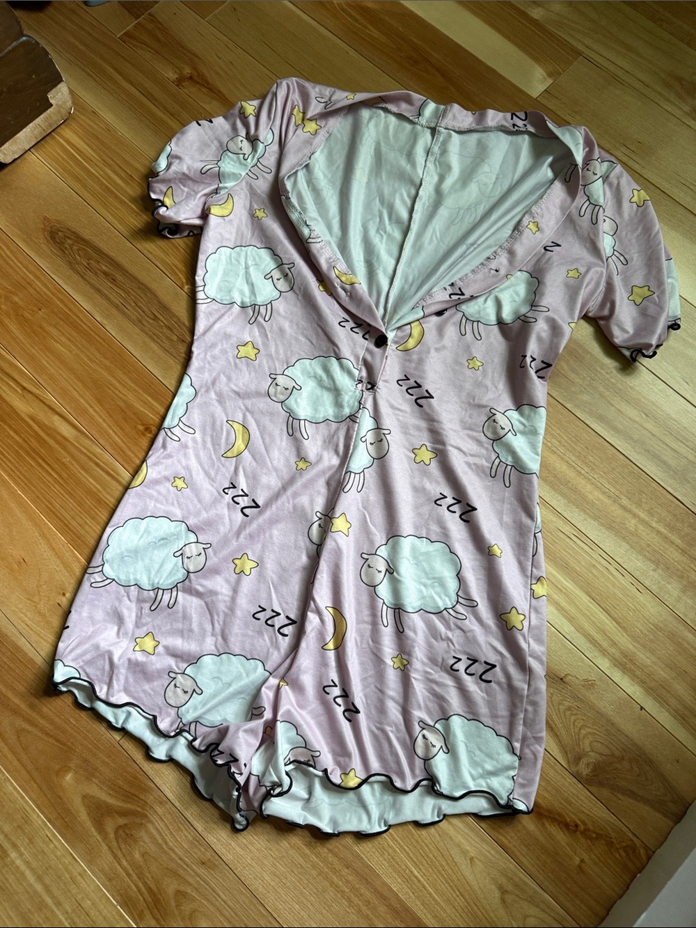 Women’s Pink Sheep Print Nightgown Sleep Romper